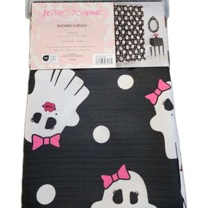 New Adorable Betsey Johnson Boo Ghost Coquette Fabric Shower Curtain